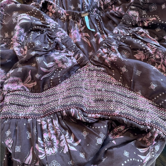 Free People Floral Pink and Burgandy Maxi Dress- Size S - Picture 12 of 13